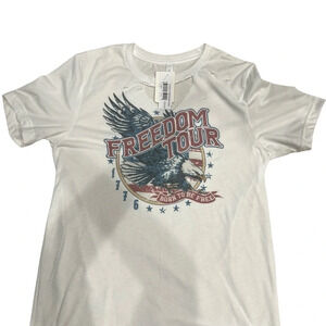 Gypsy Freedom Tour‎ Distressed Graphic T-Shirt White Size Medium
